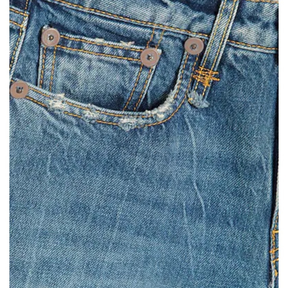 R13 Distressed Hem High Waist Crop Denim Jeans - Picture 5 of 15